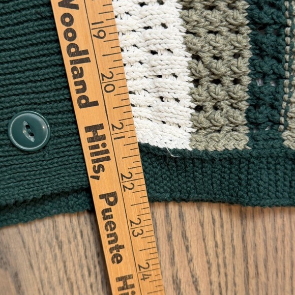 BDG Striped Button-Down Short Sleeve Polo Crochet Sweater Medium - Picture 4 of 4